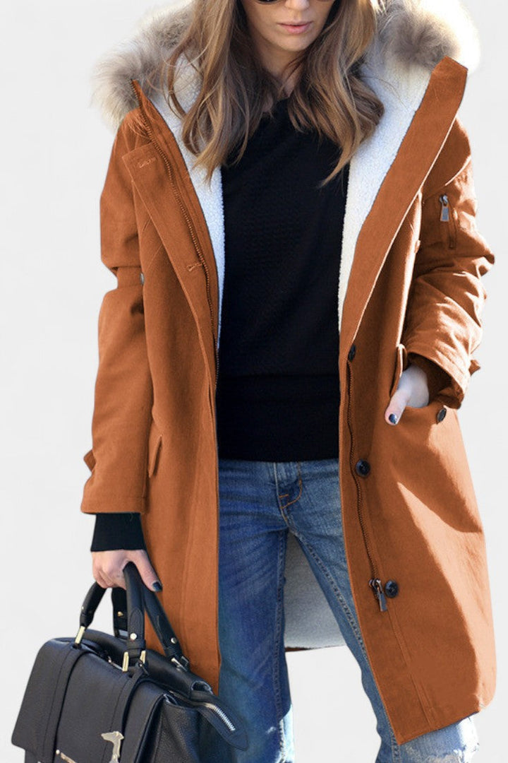 Jantien | Warme Lange Parka met Capuchon