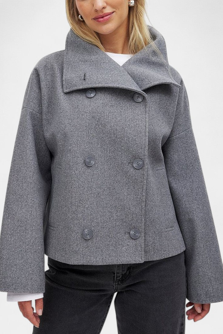 Godelieve | Elegante Korte Jas met Klassieke Kraag