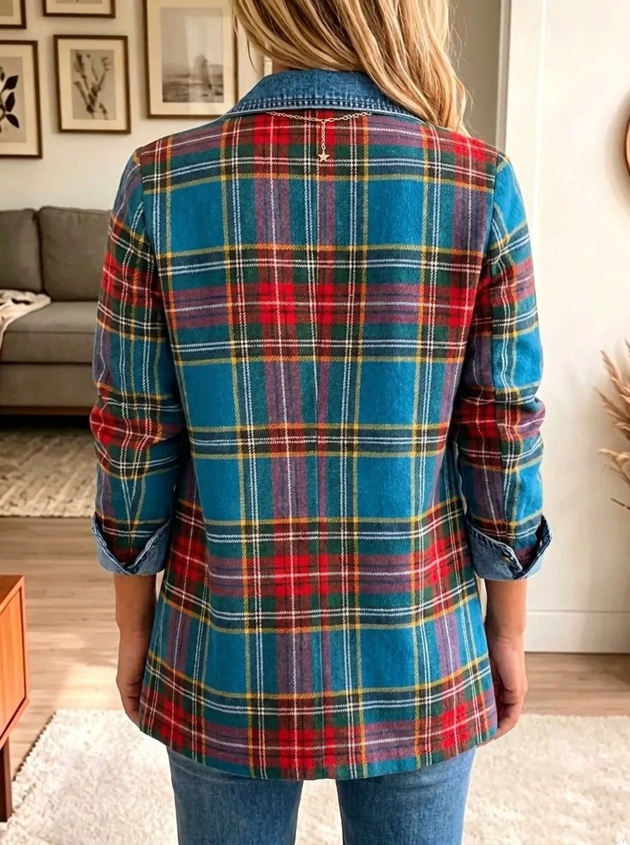 Linda | Geruite Overslag Blazer