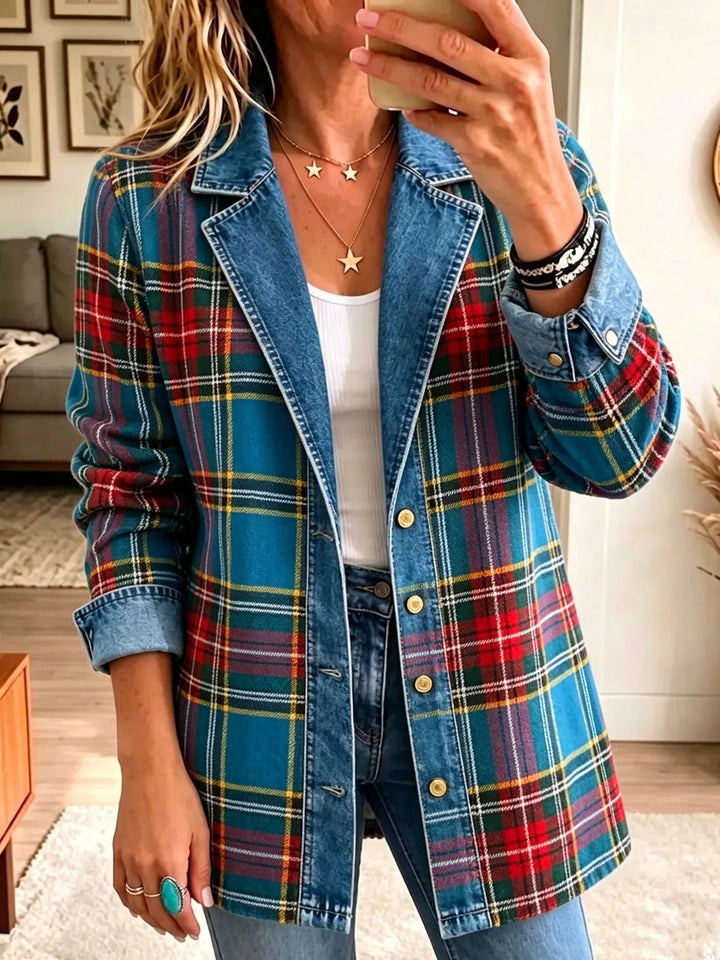 Linda | Geruite Overslag Blazer
