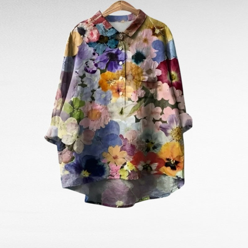 Ymke | Bloemrijke Doorknoopblouse