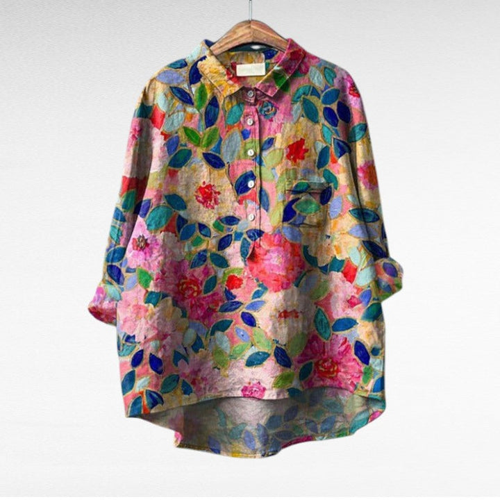 Jacoba | Bloemrijke Blouse met Kraag