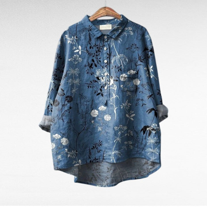 Jacoba | Bloemrijke Blouse met Kraag