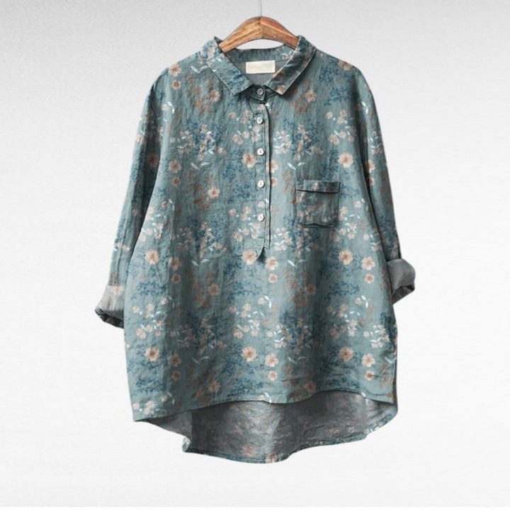 Jacoba | Bloemrijke Blouse met Kraag