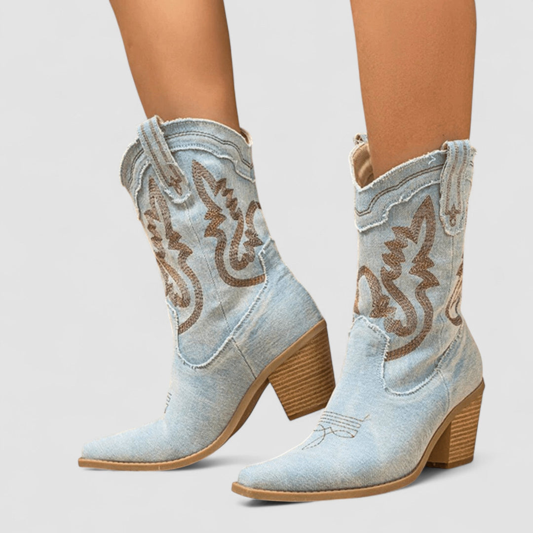 Bianca | Elegante Western Enkellaarzen