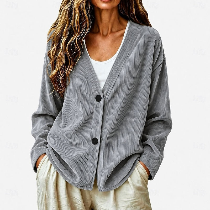 Sien | Geribbeld Vest met Knoopsluiting