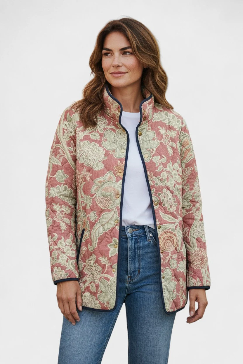 Lida | Gewatteerd Jasje met Bloemenprint