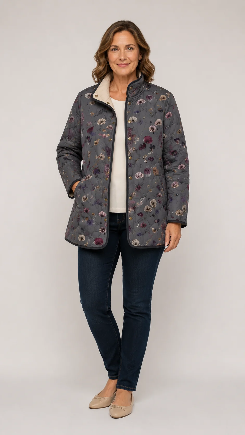 Ada | Gewatteerd Jack met Bloemenprint