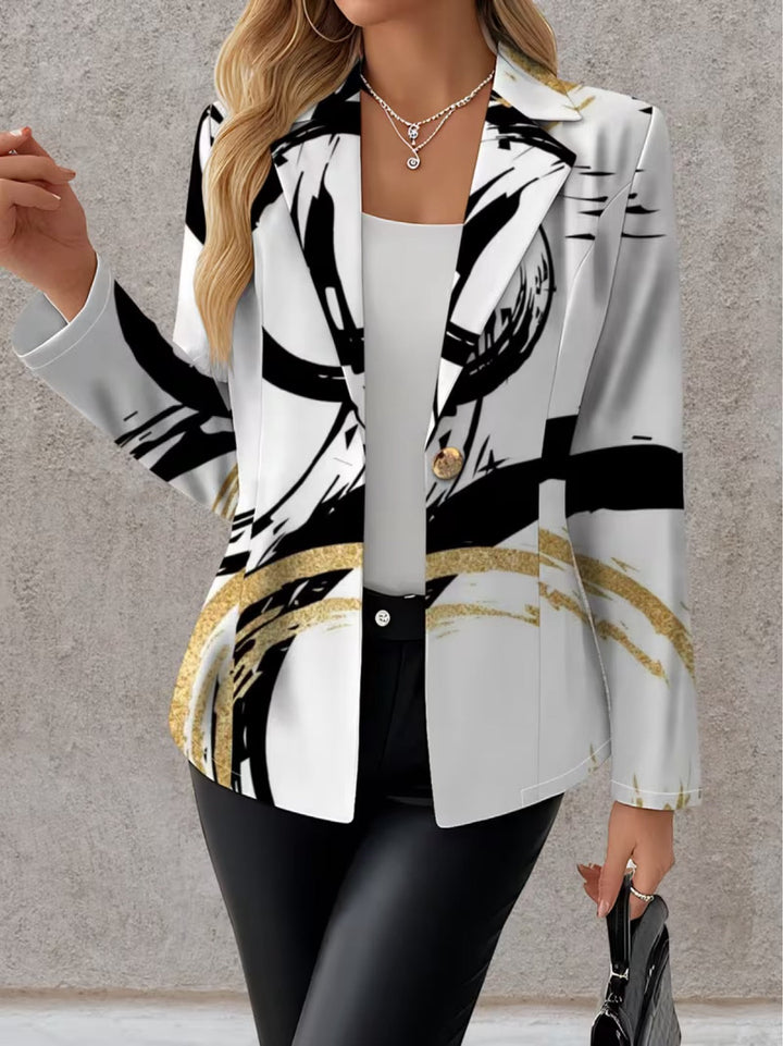 Fardau | Elegante Blazer met Penseelstreekprint