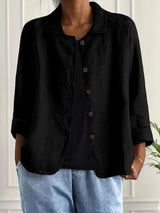 Hermina | Soepel Vallende Overhemdblouse