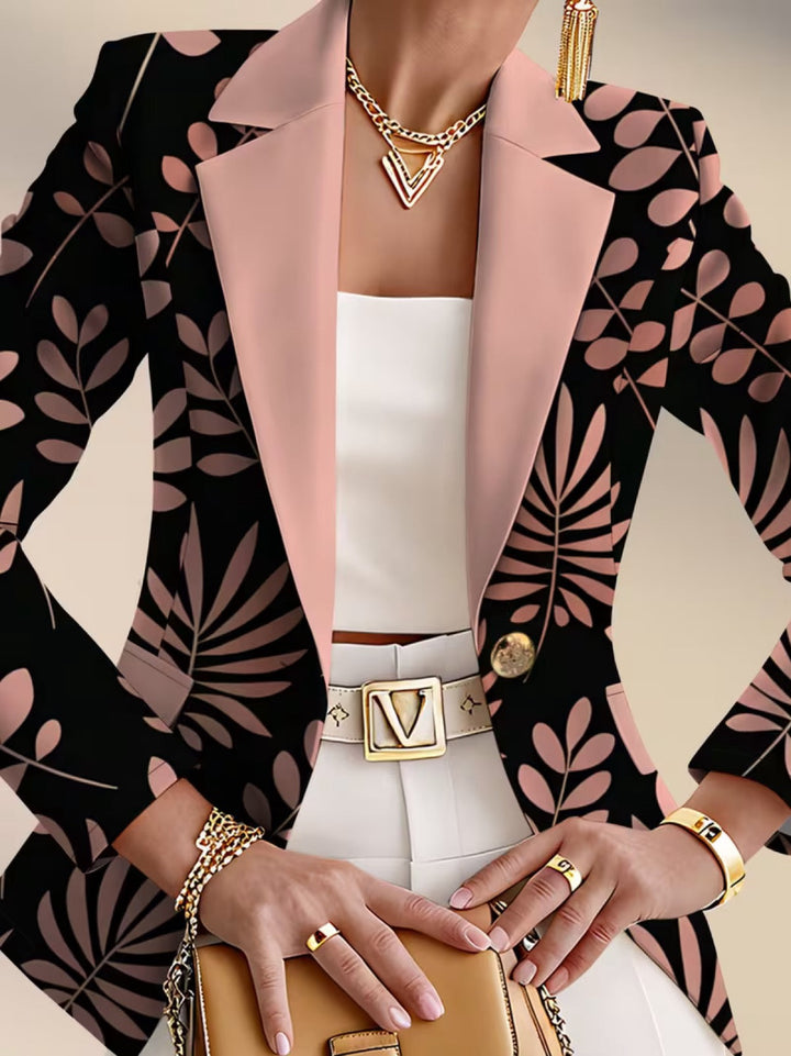 Katja | Verfijnde Bladprint Blazer