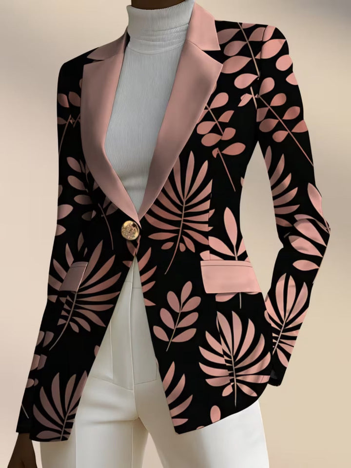 Katja | Verfijnde Bladprint Blazer