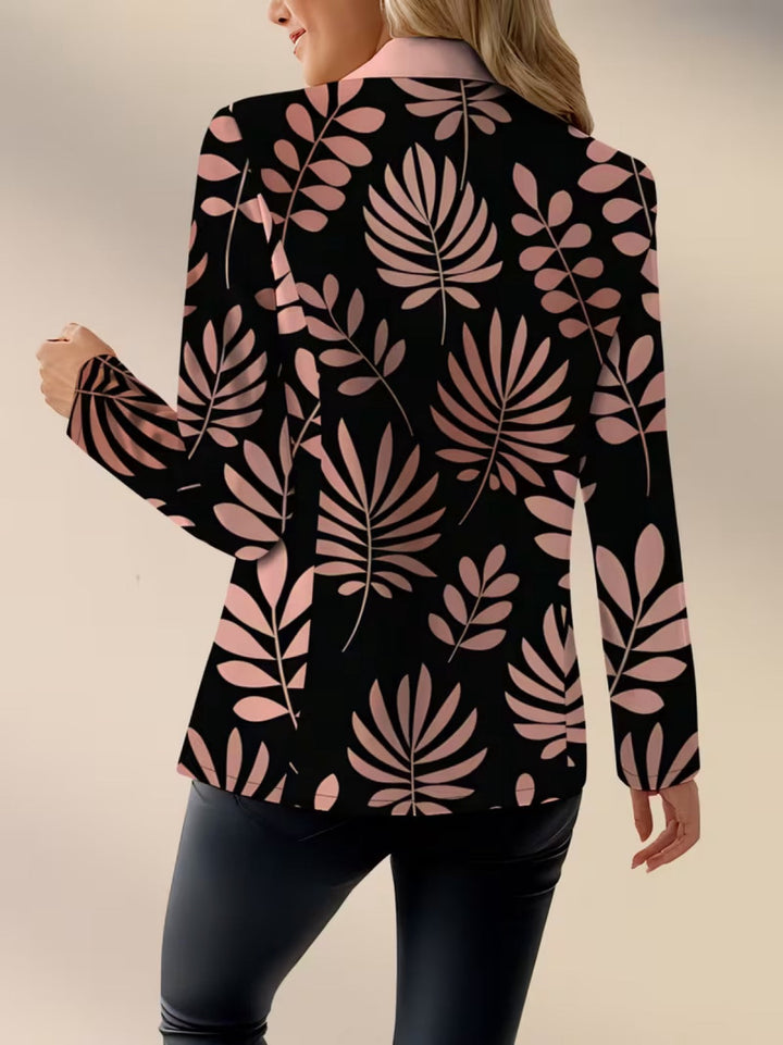 Katja | Verfijnde Bladprint Blazer
