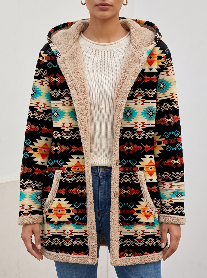 Albertje | Gevoerde Aztec Jas met Capuchon