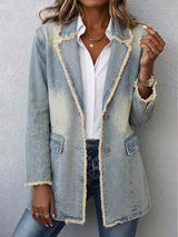 Josefien | Ruimvallende Blazer met Ruwe Randen