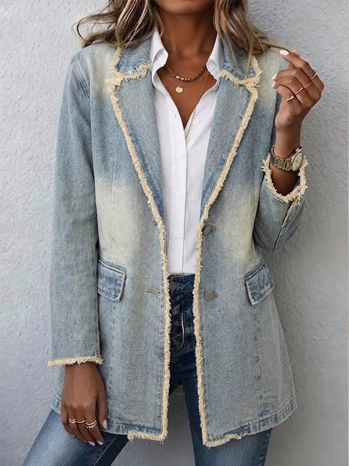 Josefien | Ruimvallende Blazer met Ruwe Randen