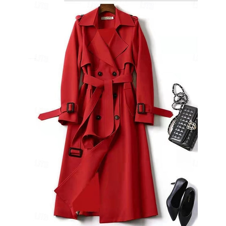 Nynke | Elegante Lange Trenchcoat met Ceintuur