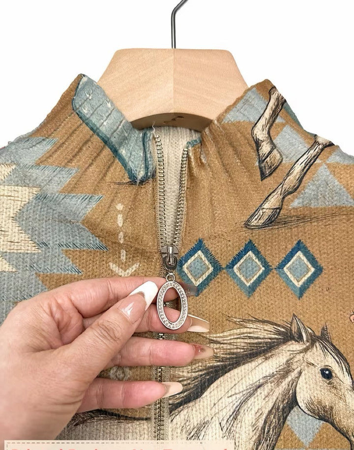 Sieta | Western Ritsvest met Paardenprint