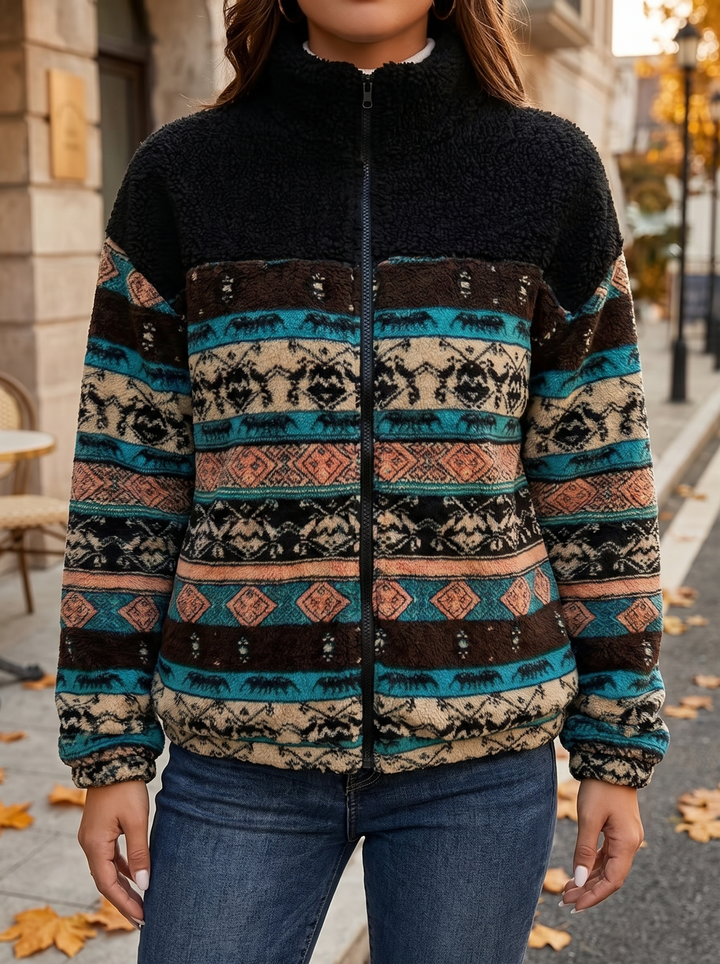 Renate | Warme Azteekprint Jas