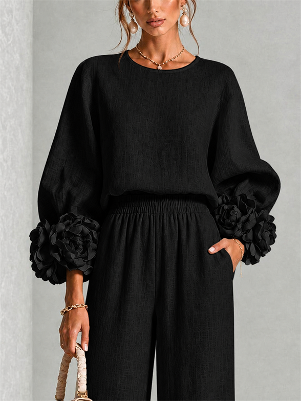 Lena | Elegante Tweedelige Set met Bloemdetail