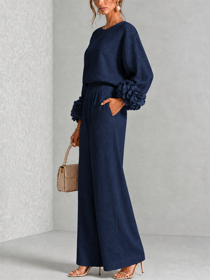 Lena | Elegante Tweedelige Set met Bloemdetail