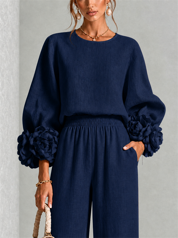 Lena | Elegante Tweedelige Set met Bloemdetail