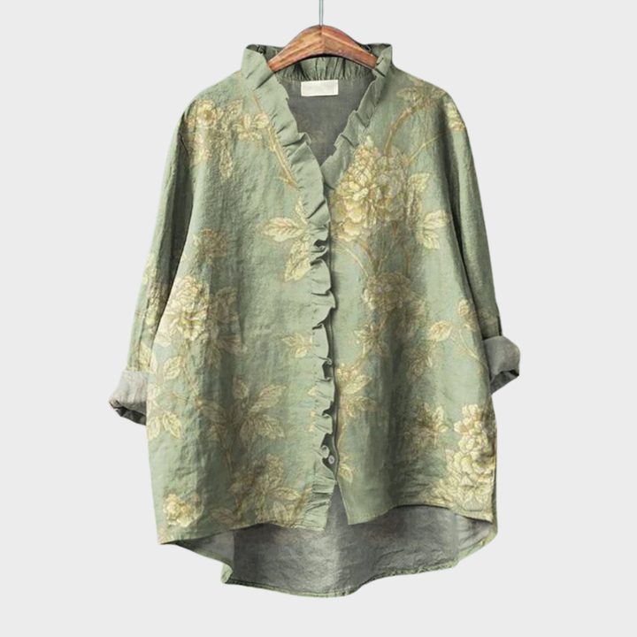 Mathilde | Bloemenprint Ruche Blouse