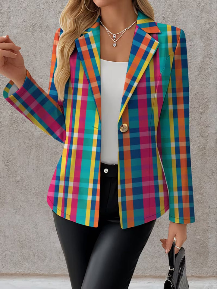 Alette | Kleurrijke Geruite Blazer