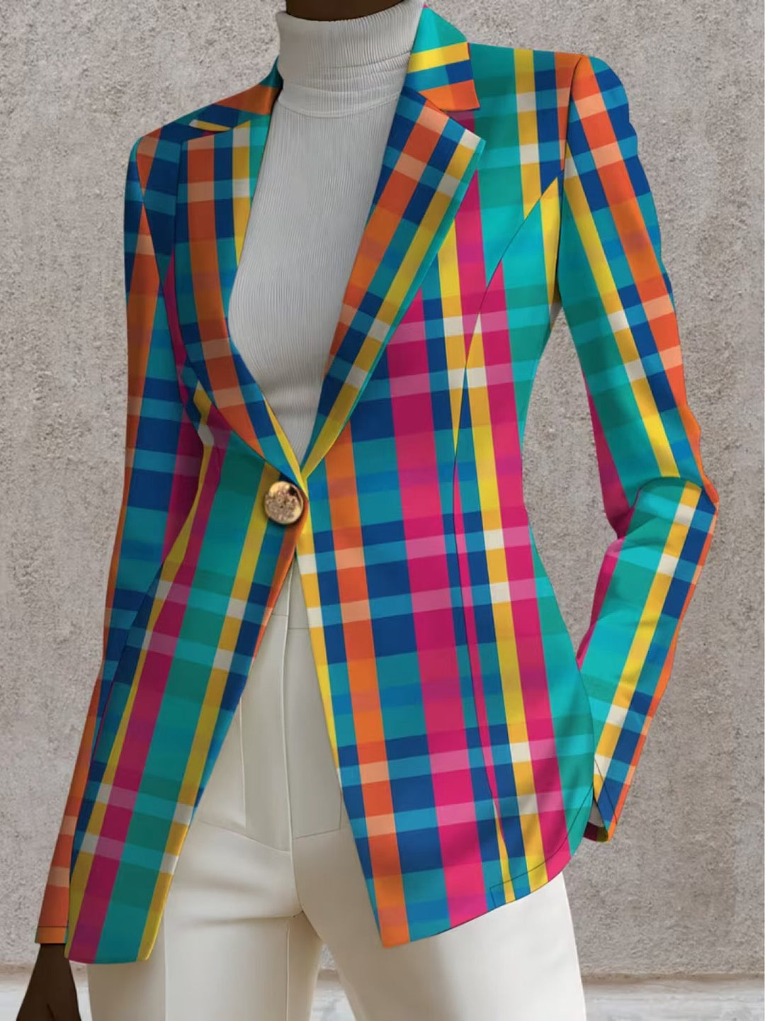 Alette | Kleurrijke Geruite Blazer