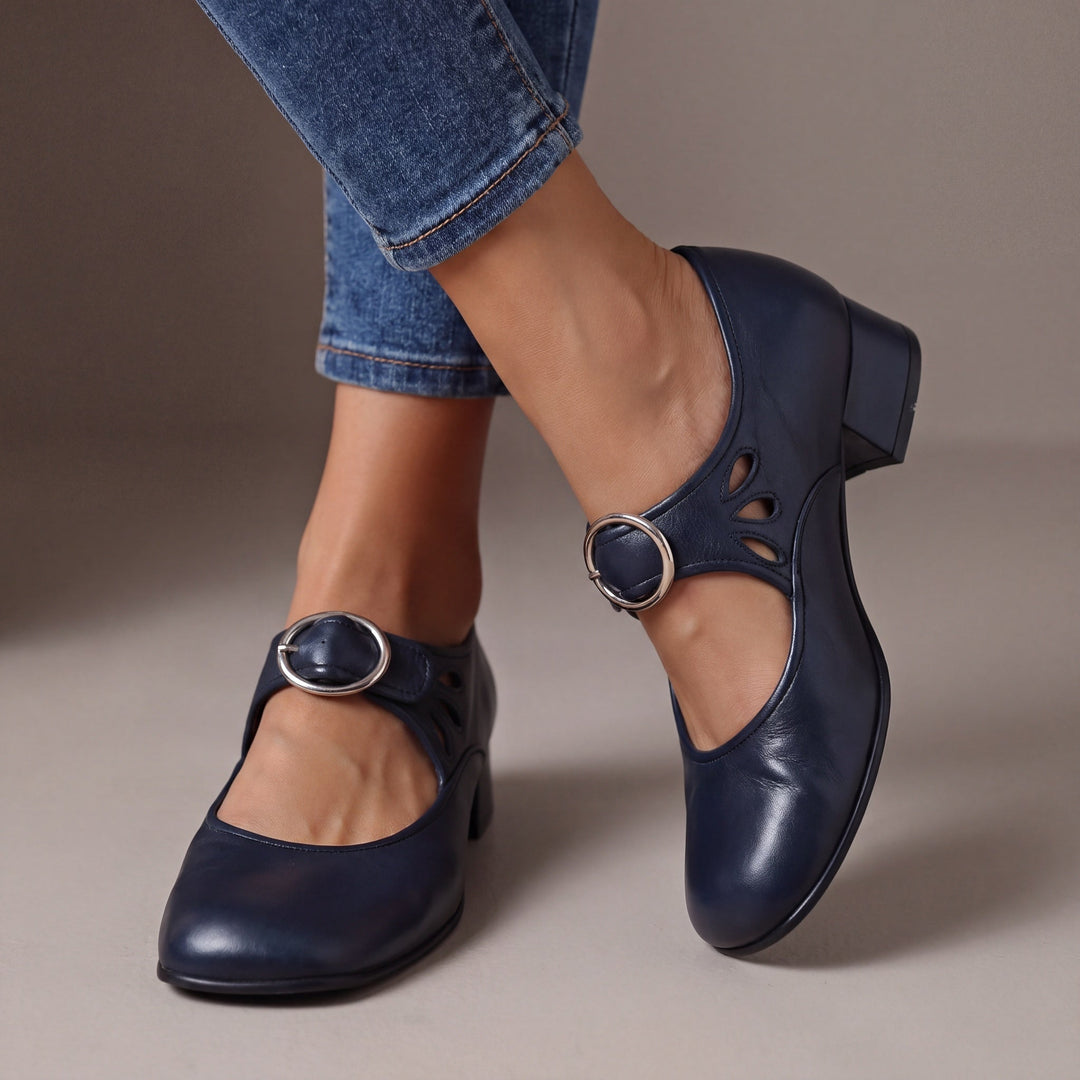 Cornelia | Elegante Bandschoenen met Blokhak