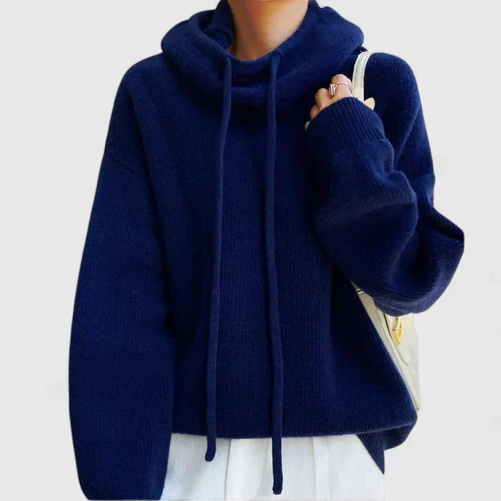 Klara | Zachte Capuchontrui met Ronde Kraag