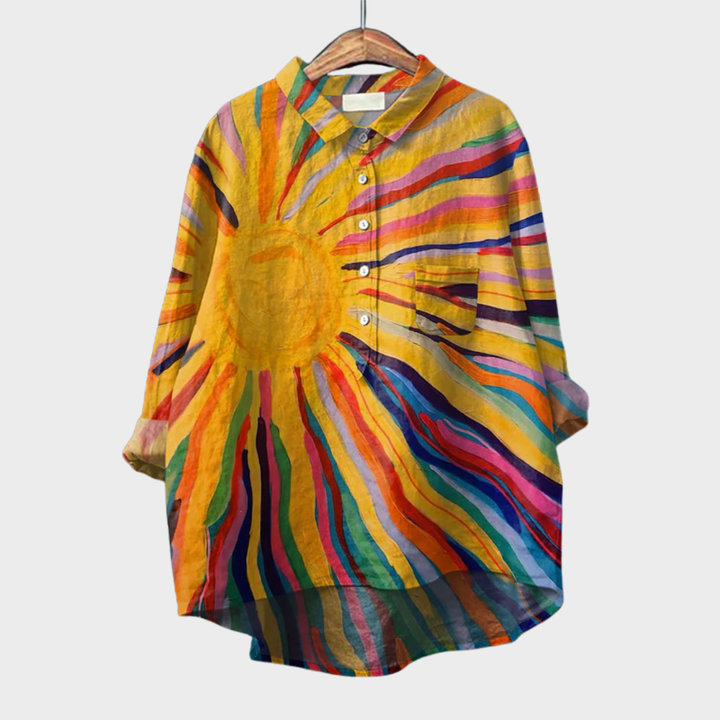 Anneke | Kleurrijke Doorknoopblouse