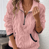 Nynke | Zachte Half-Zip Sweater met Zakken