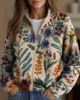 Jannetje | Bloemrijk Vest met Rits