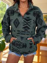 Gerritje | Zachte Aztec Half-Zip Trui
