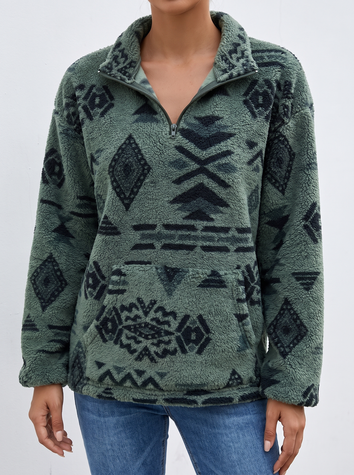 Gerritje | Zachte Aztec Half-Zip Trui