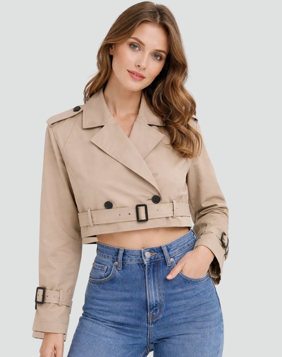 Leonie | Korte Trenchcoat met Ceintuur