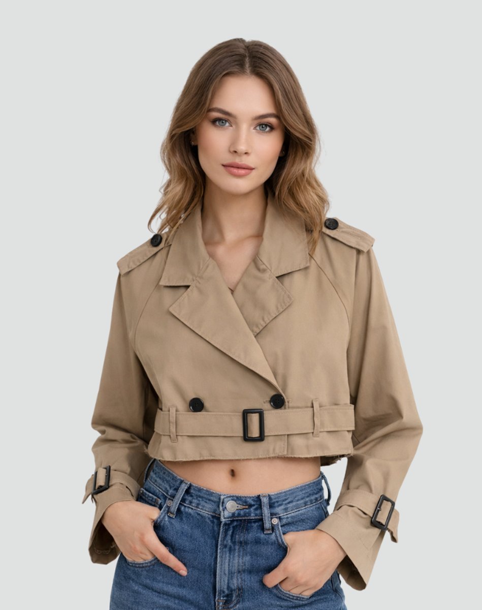 Leonie | Korte Trenchcoat met Ceintuur
