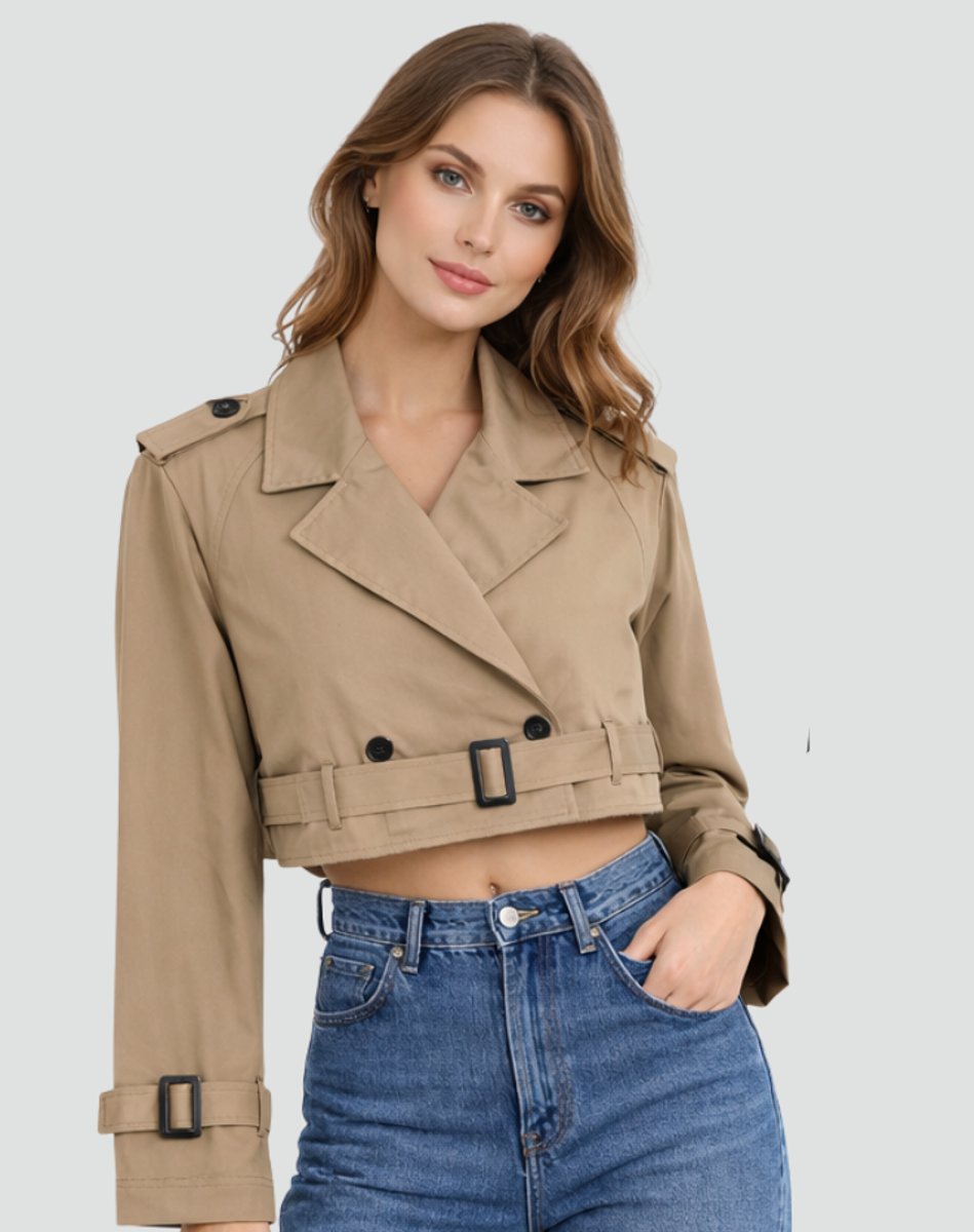 Leonie | Korte Trenchcoat met Ceintuur