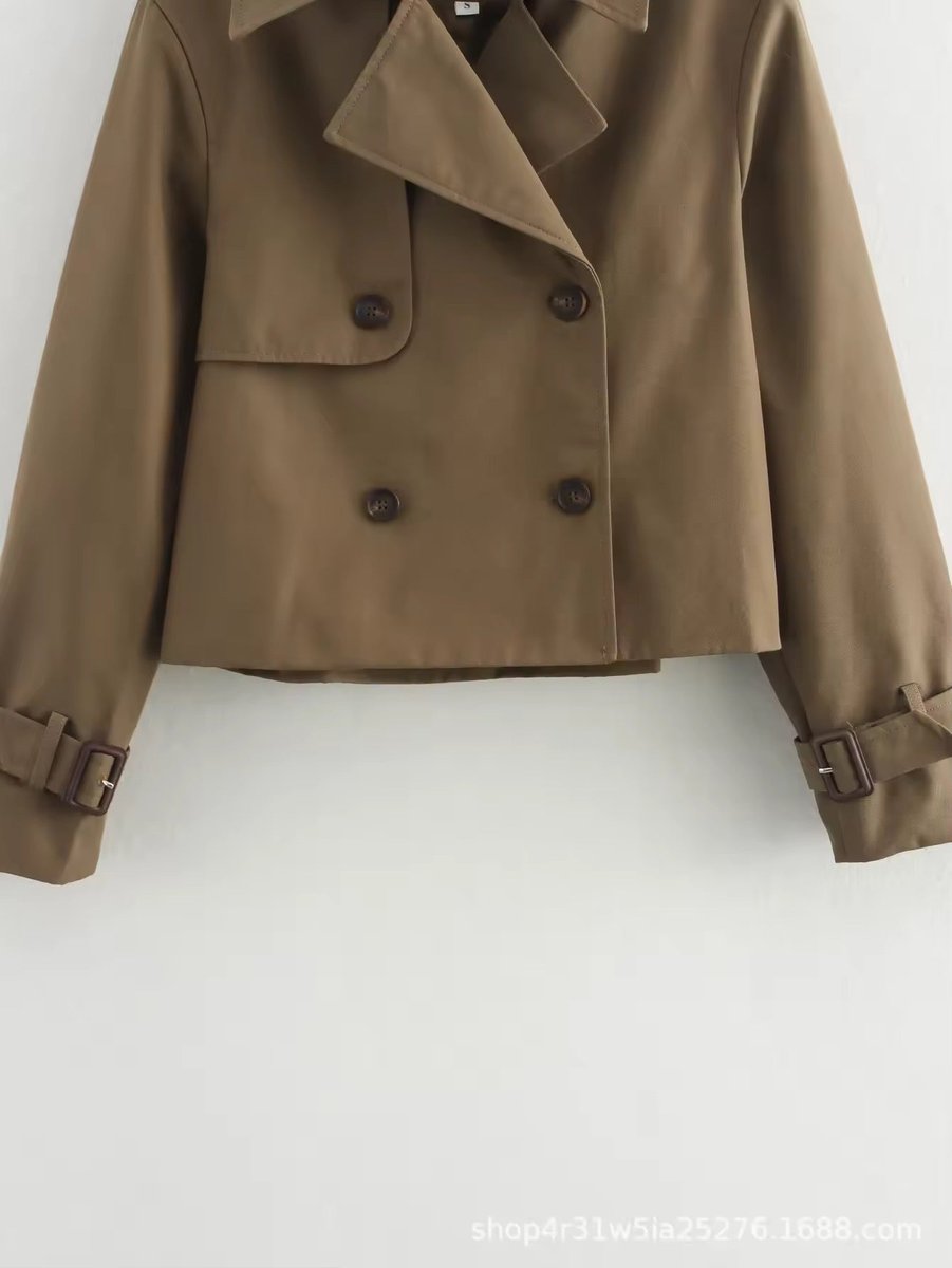 Jantien | Korte Dubbelrijige Trenchcoat