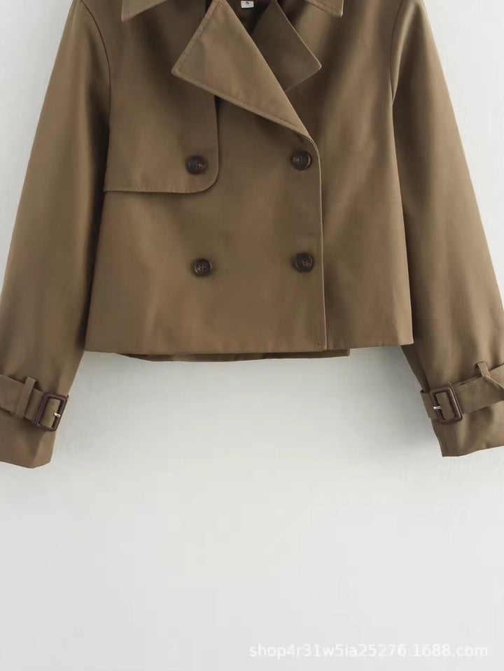 Jantien | Korte Dubbelrijige Trenchcoat