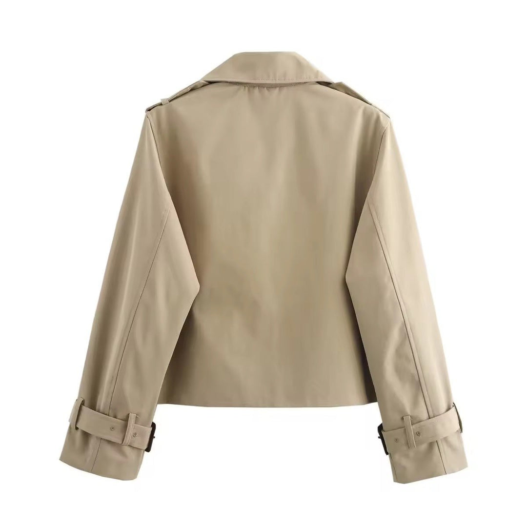 Jantien | Korte Dubbelrijige Trenchcoat