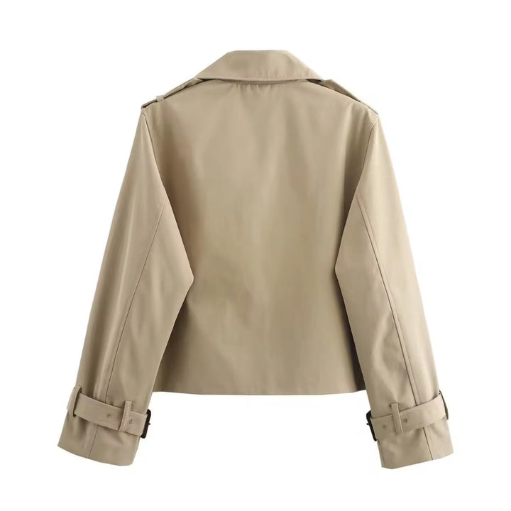 Jantien | Korte Dubbelrijige Trenchcoat