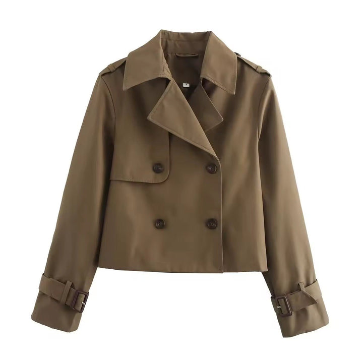 Jantien | Korte Dubbelrijige Trenchcoat