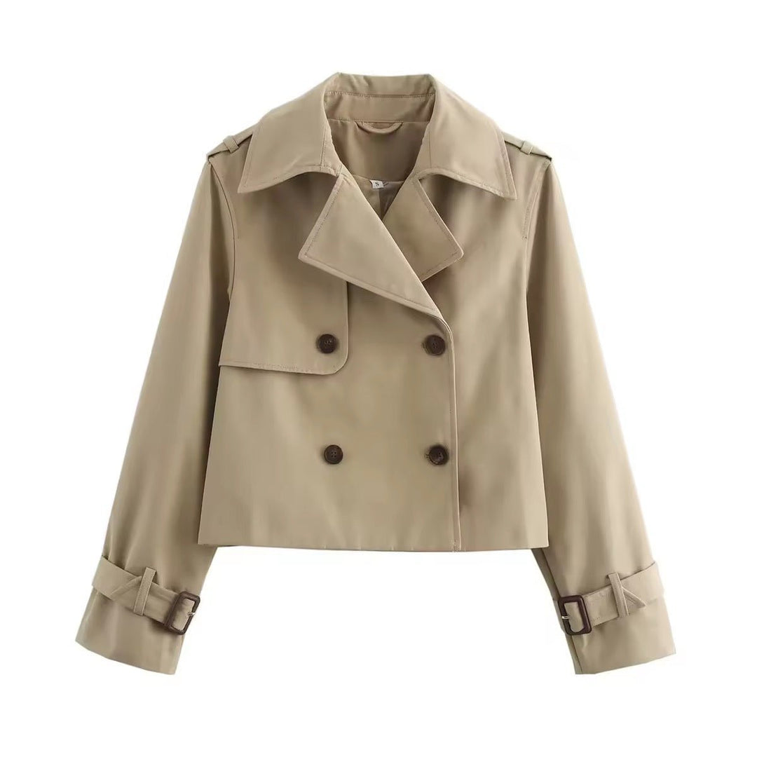 Jantien | Korte Dubbelrijige Trenchcoat