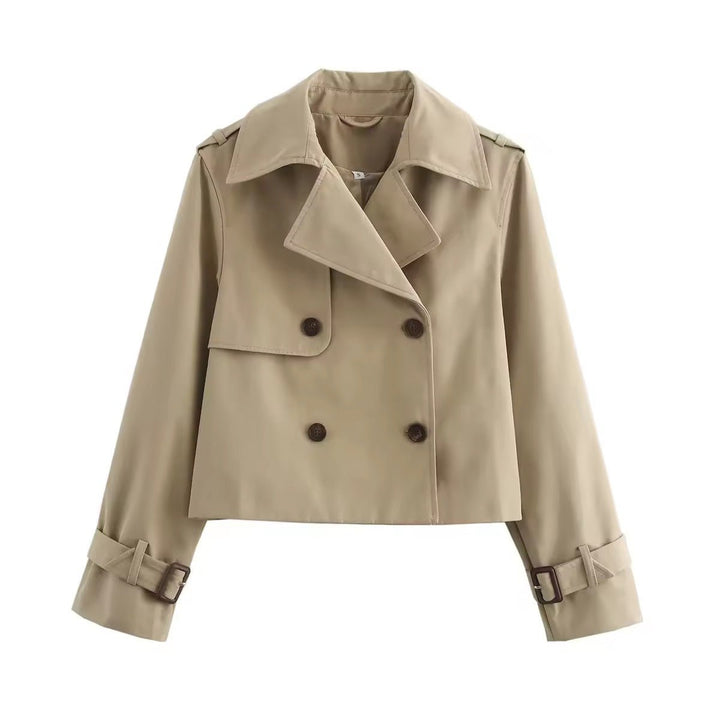 Jantien | Korte Dubbelrijige Trenchcoat