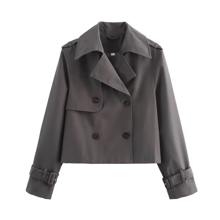 Jantien | Korte Dubbelrijige Trenchcoat