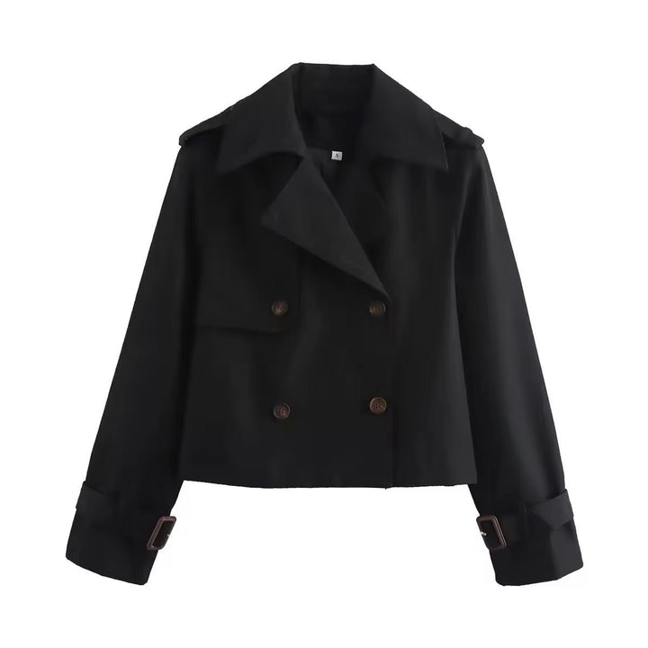 Jantien | Korte Dubbelrijige Trenchcoat