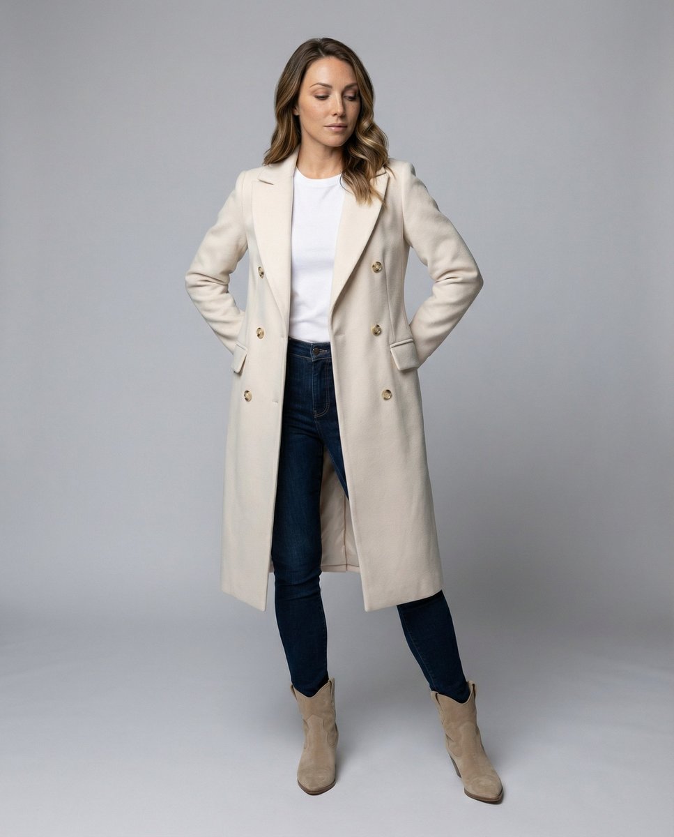 Silke | Elegante Dubbelrijige Lange Jas