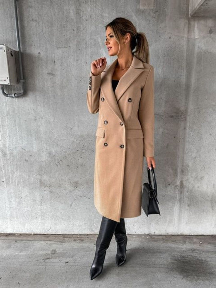 Silke | Elegante Dubbelrijige Lange Jas
